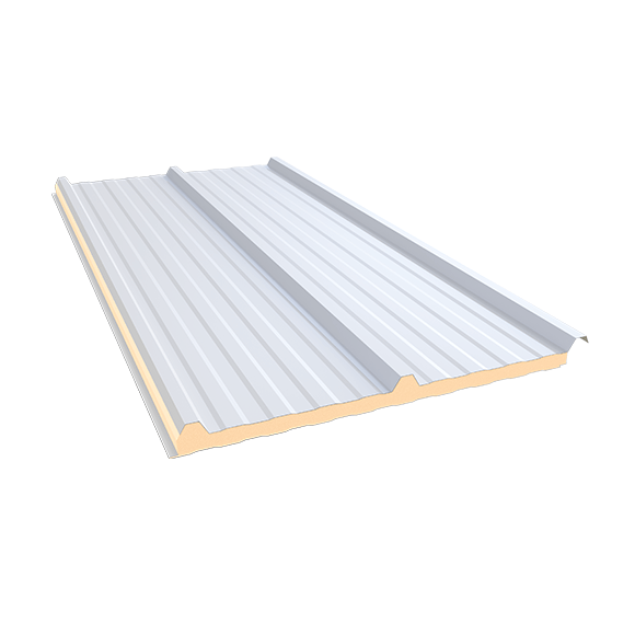 Isotelha Trapezoidal Térmica Sanduíche Branco Neve – núcleo em PIR 50 mm